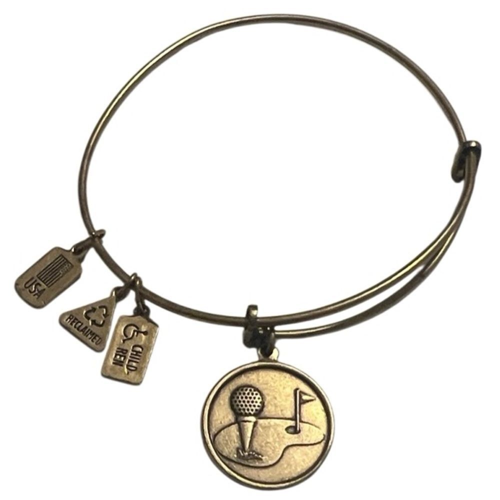 Wind & Fire Gold Golf Tee Adjustable Bangle Bracelet